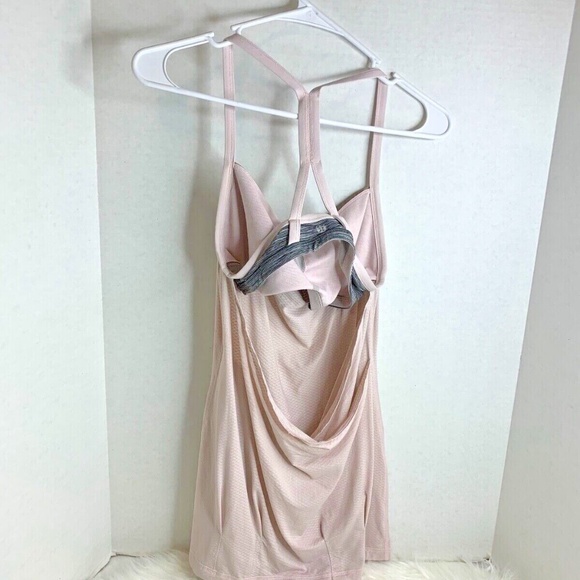 Lululemon Womens Sz 4 Tank Pink CYB LW Mesh Loose Body Fitted hip crossb… - Picture 8 of 11